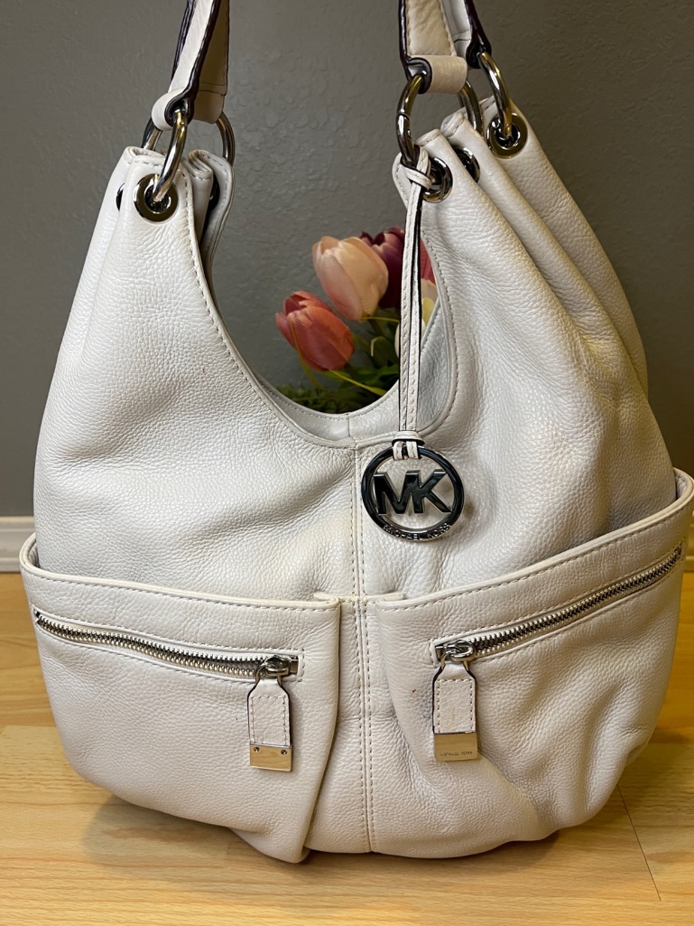 Michael Kors Off White Large Hobo Bag